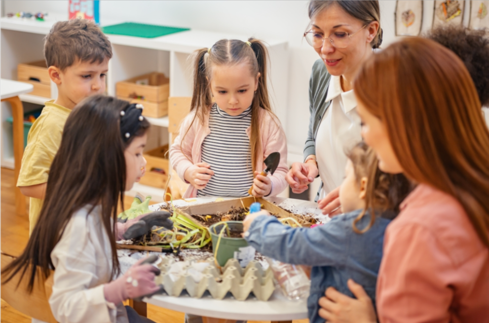 Children and educators on day care